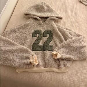 Cream Hoodie with Green 22